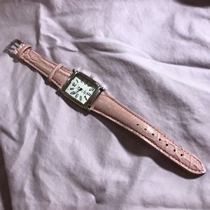 Vellaccio Genuine Leather Pink Alligator Watch